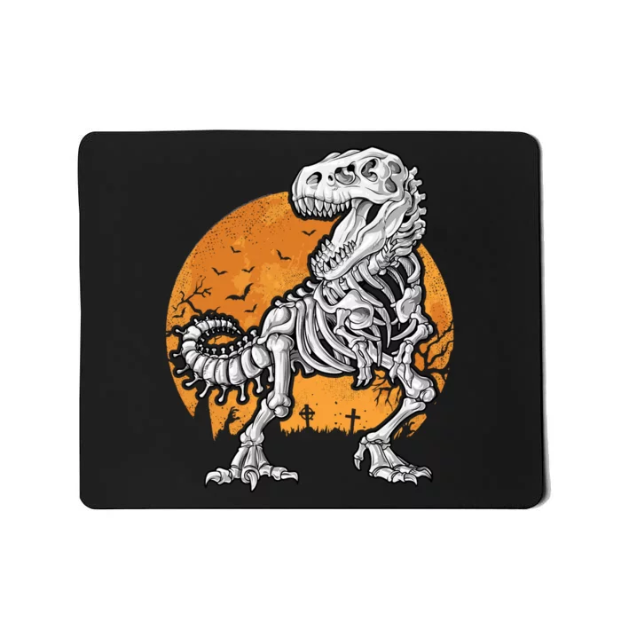 Halloween Dinosaur Skeleton T Rex Scary Moon Sweat Mousepad