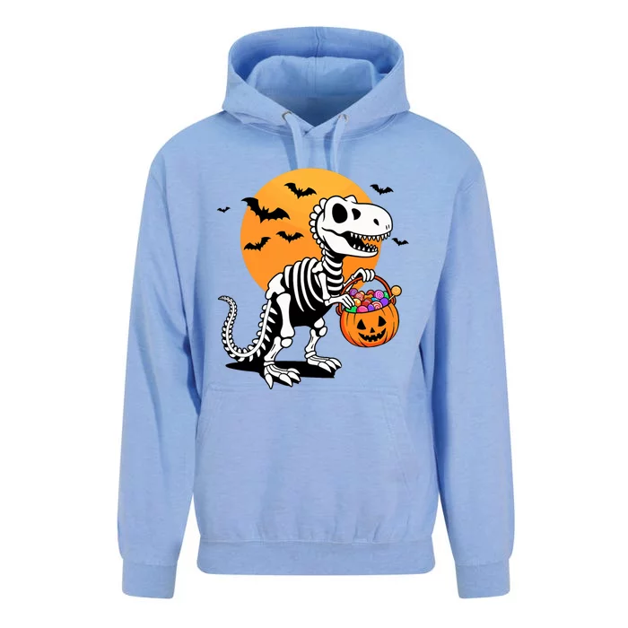 Halloween Dinosaur Skeleton T Rex Scary Pumpkin Moon De Unisex Surf Hoodie