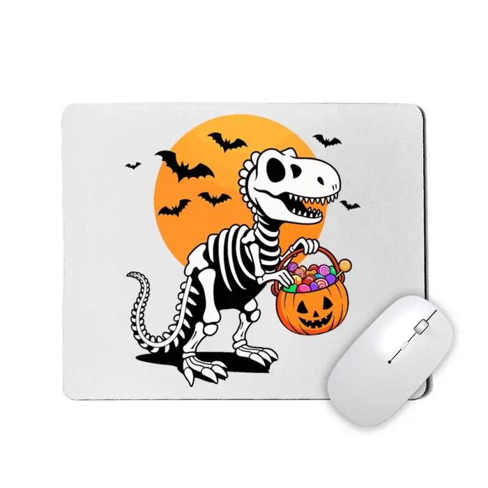 Halloween Dinosaur Skeleton T Rex Scary Pumpkin Moon De Mousepad