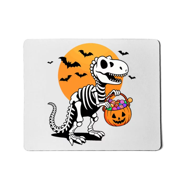 Halloween Dinosaur Skeleton T Rex Scary Pumpkin Moon De Mousepad