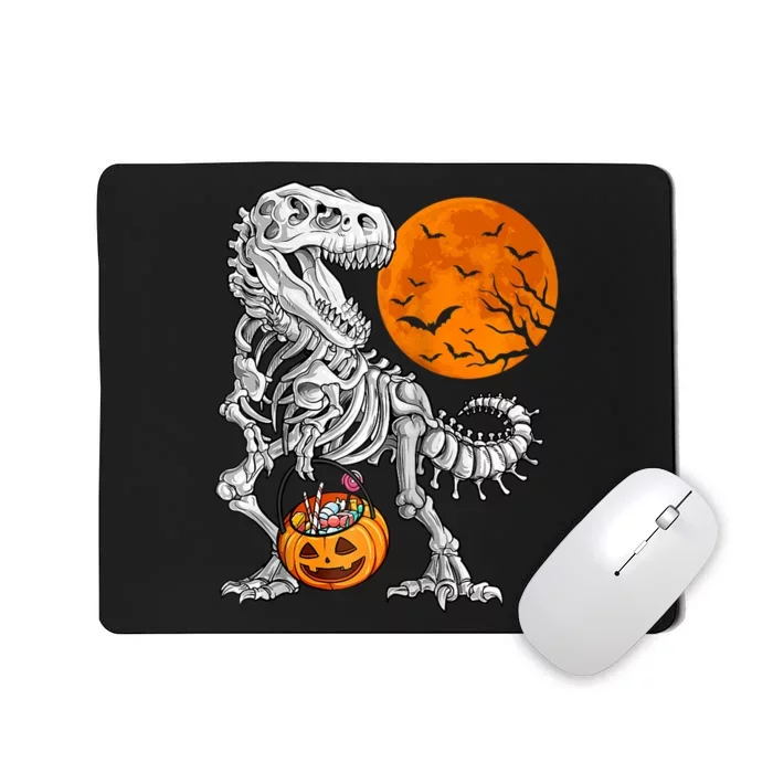 Halloween Dinosaur Skeleton T Rex Scary Pumpkin Moon Raglan Baseball Mousepad