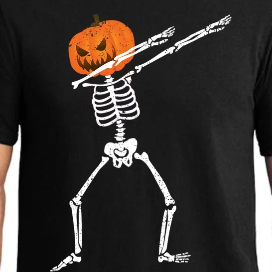 Halloween Dabbing Skeleton Scary Pumpkin Jack O Lantern Gift Pajama Set