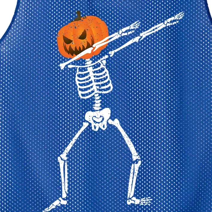 Halloween Dabbing Skeleton Scary Pumpkin Jack O Lantern Gift Mesh Reversible Basketball Jersey Tank