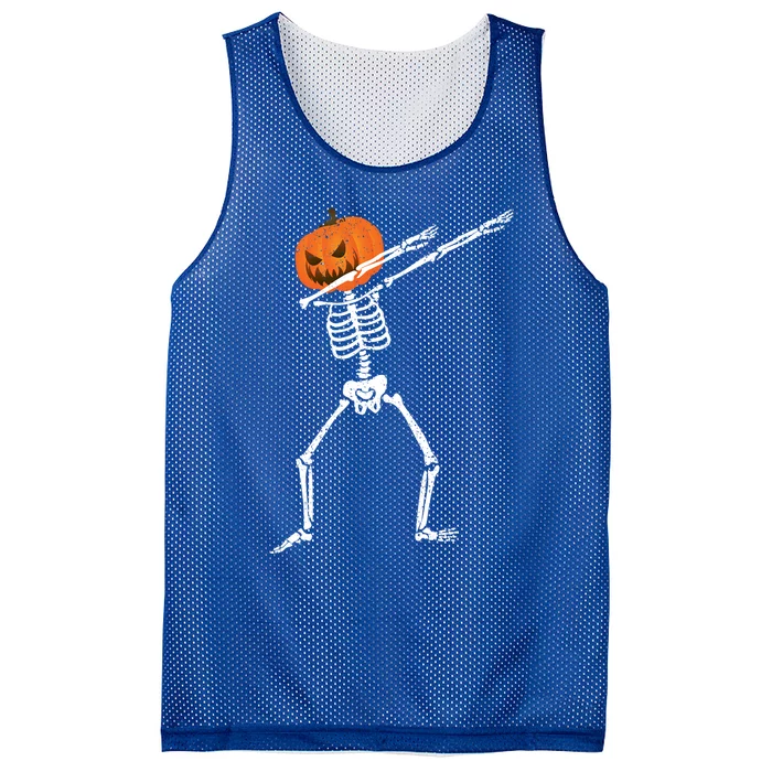 Halloween Dabbing Skeleton Scary Pumpkin Jack O Lantern Gift Mesh Reversible Basketball Jersey Tank