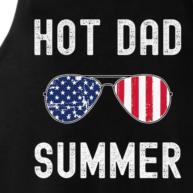 Hot Dad Summer Fathers Day Summertime Vacation Trip Ladies Tri-Blend Wicking Tank