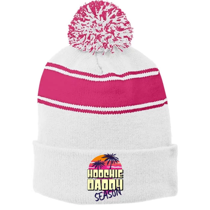 Hoochie Daddy Season Stripe Pom Pom Beanie