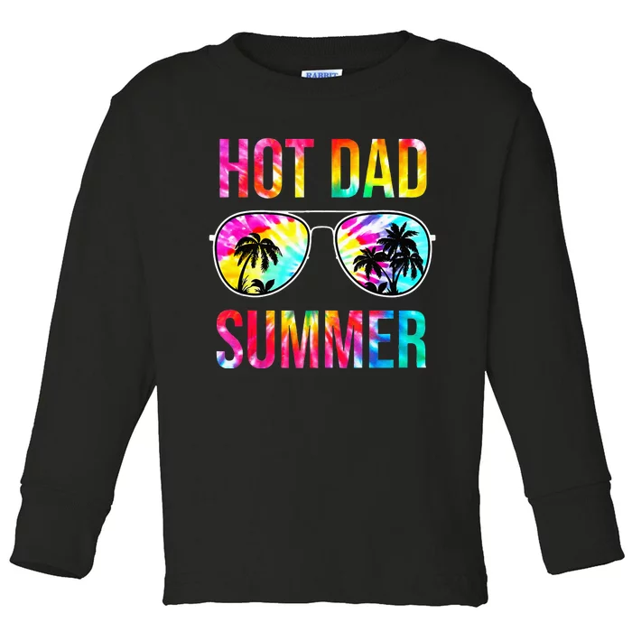 Hot Dad Summer Family Matching Sunglasses Tie Dye Funny Dad Toddler Long Sleeve Shirt