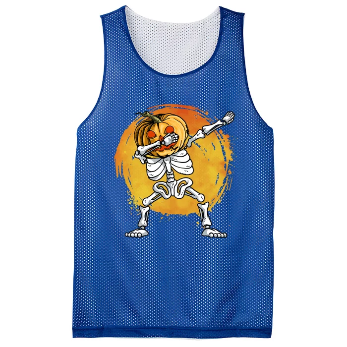 Halloween Dabbing Skeleton Halloween Cute Gift Mesh Reversible Basketball Jersey Tank