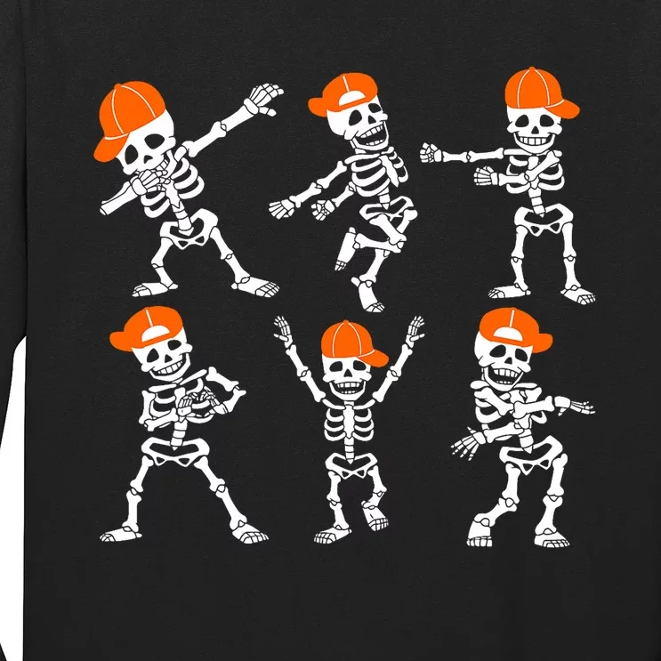 Halloween Dancing Skeleton Cap Funny Long Sleeve Shirt