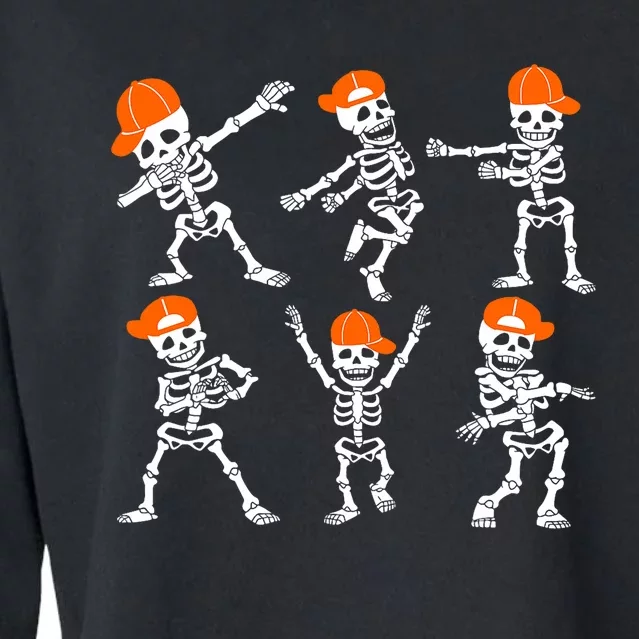 Halloween Dancing Skeleton Cap Funny Cropped Pullover Crew