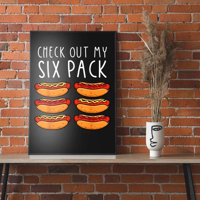 Hot Dog Six Pack Hot Dog BBQ Barbeque Funny Hot Dog Poster