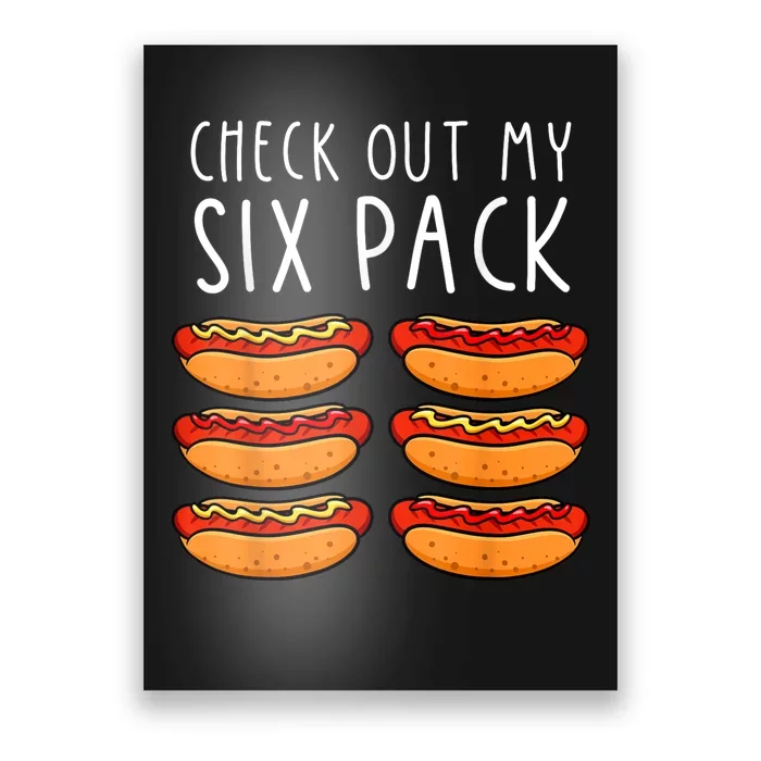 Hot Dog Six Pack Hot Dog BBQ Barbeque Funny Hot Dog Poster