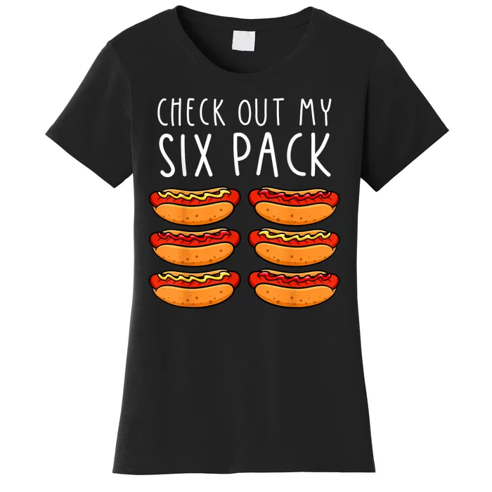 Hot Dog Six Pack Hot Dog BBQ Barbeque Funny Hot Dog Women's T-Shirt