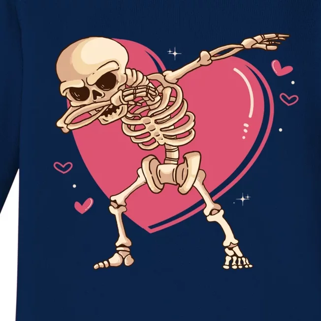 Halloween Dabbing Skeletal Scary Valentine's Day Skeleton Cool Gift Baby Long Sleeve Bodysuit