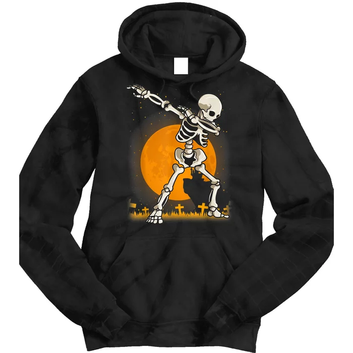 Halloween Dabbing Skeleton Tie Dye Hoodie