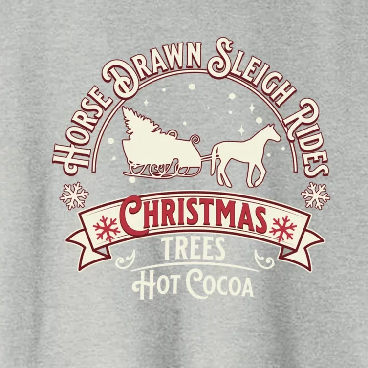 Horse Drawn Sleigh Ride Christmas Sleigh Ride Tree Farm Gift Women's Crop Top Tee