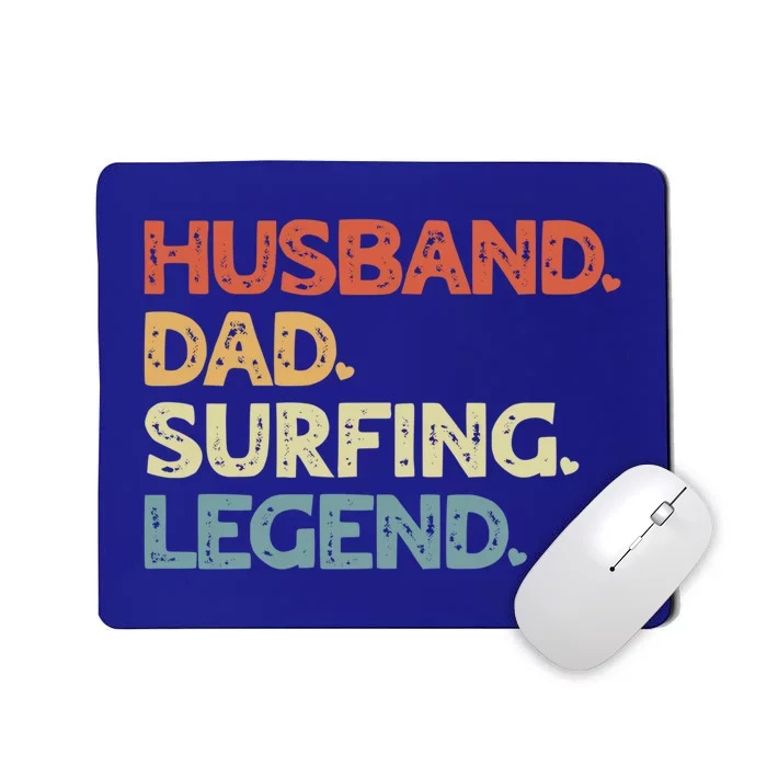 Husband Dad Surfing Legend Vintage Funny Surfer Father Great Gift Mousepad