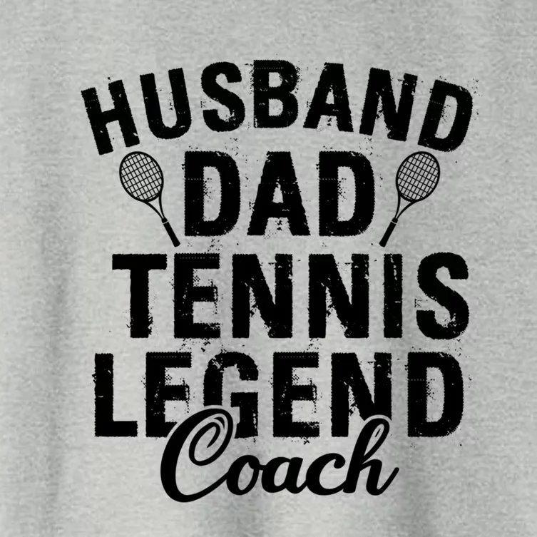 Husband Dad Tennis Legend Coach Funny Tennis Dad Cute Gift Women's Crop Top Tee