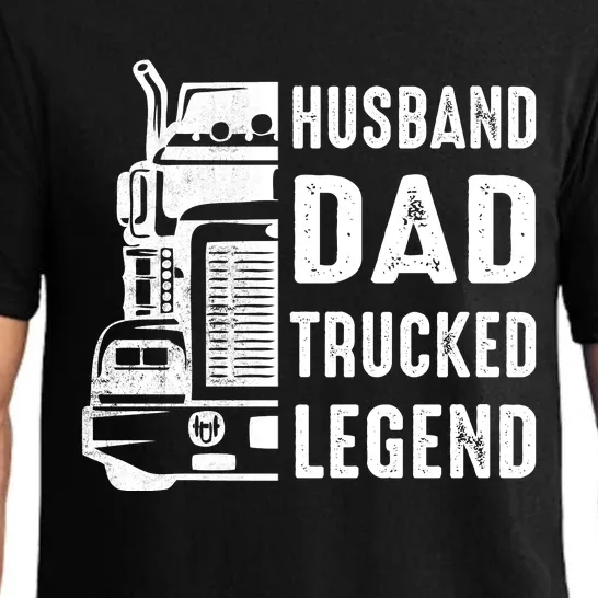 Husband Dad Trucker Legend Funny Truck Driver Trucking Pajama Set