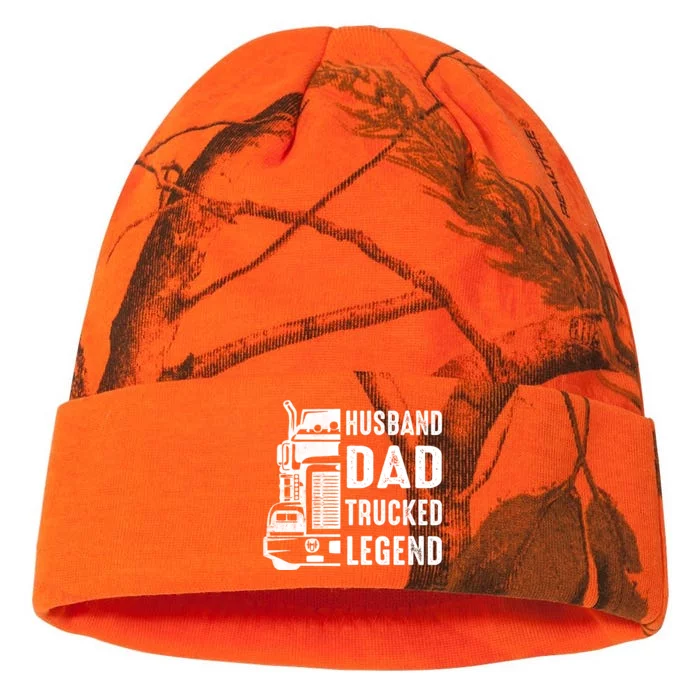 Husband Dad Trucker Legend Funny Truck Driver Trucking Kati - 12in Camo Beanie