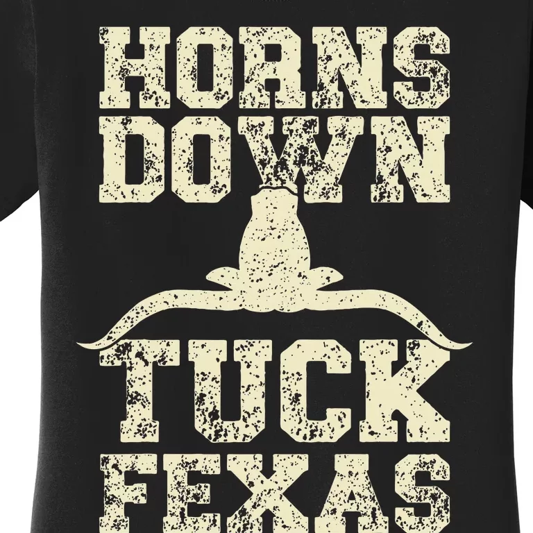 Horns Down Tuck Fexas Game Day Oklahoma Beat Texas Women's T-Shirt