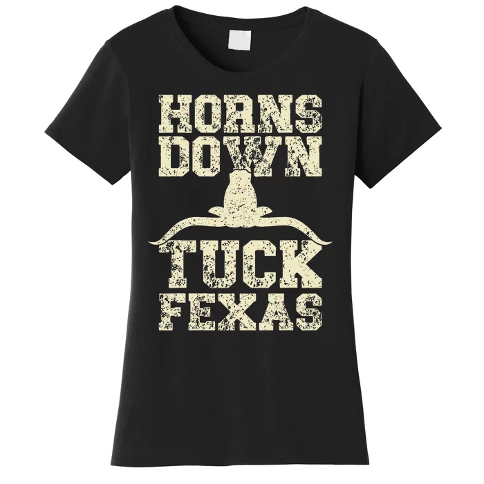 Horns Down Tuck Fexas Game Day Oklahoma Beat Texas Women's T-Shirt