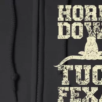 Horns Down Tuck Fexas Game Day Oklahoma Beat Texas Full Zip Hoodie