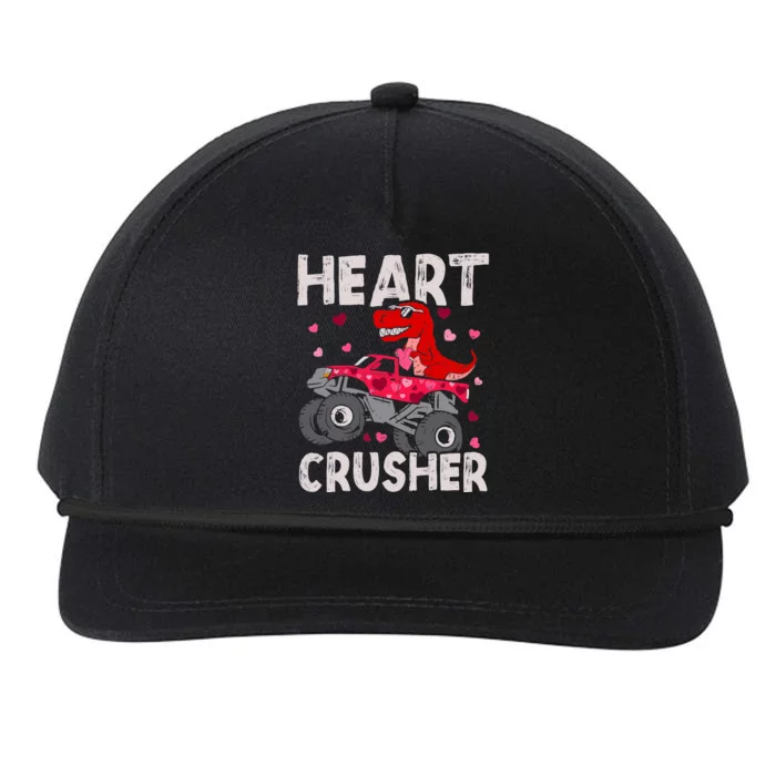 Hearts Dinosaur T Rex Monster Truck Valentines Day Snapback Five-Panel Rope Hat