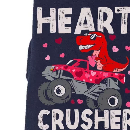 Hearts Dinosaur T Rex Monster Truck Valentines Day Doggie 3-End Fleece Hoodie