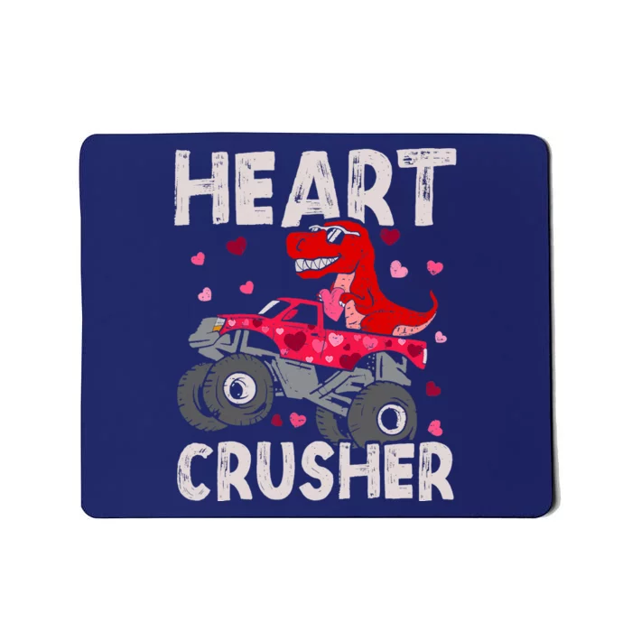 Hearts Dinosaur T Rex Monster Truck Valentines Day Mousepad