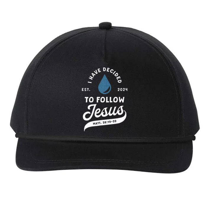 Have Decided To Follow Jesus Baptism Baptized Christian 2024 Snapback Five-Panel Rope Hat