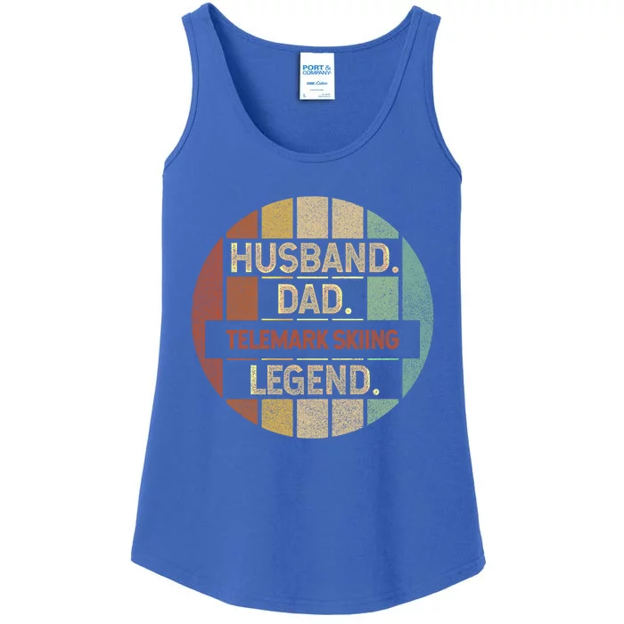 Husband Dad Telemark Skiing Legend Vintage Great Gift Ladies Essential Tank