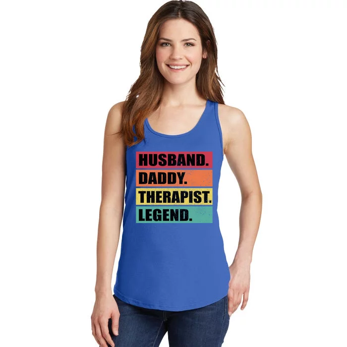 Husband Daddy Therapist Legend Retro Fathers Day Gift Ladies Essential Tank