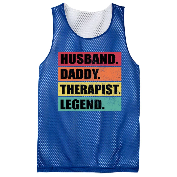 Husband Daddy Therapist Legend Retro Fathers Day Gift Mesh Reversible Basketball Jersey Tank