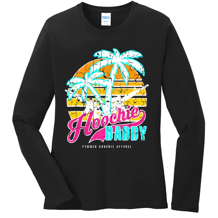 Hoochie Daddy Tropical Tactical Ar Gym & Fitness Surfing Co Ladies Long Sleeve Shirt