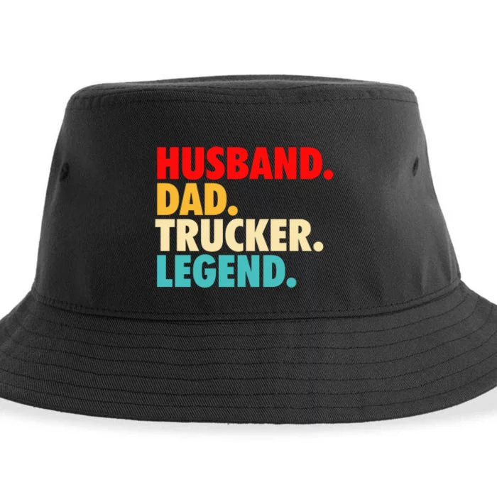 Husband Dad Trucker Legend Sustainable Bucket Hat