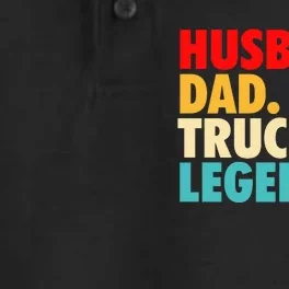 Husband Dad Trucker Legend Dry Zone Grid Performance Polo