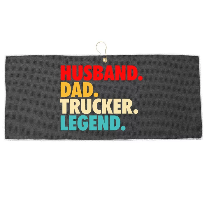 Husband Dad Trucker Legend Large Microfiber Waffle Golf Towel