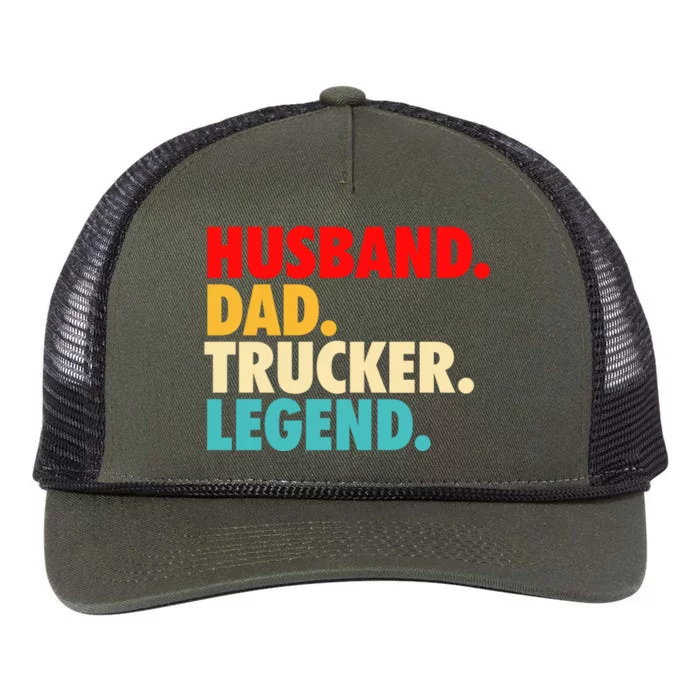 Husband Dad Trucker Legend Retro Rope Trucker Hat Cap