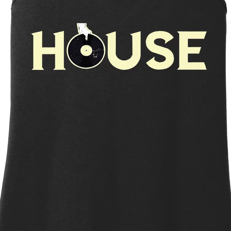 House Dj Turntable Techno Edm Dance Music Discjockey Ladies Essential Tank