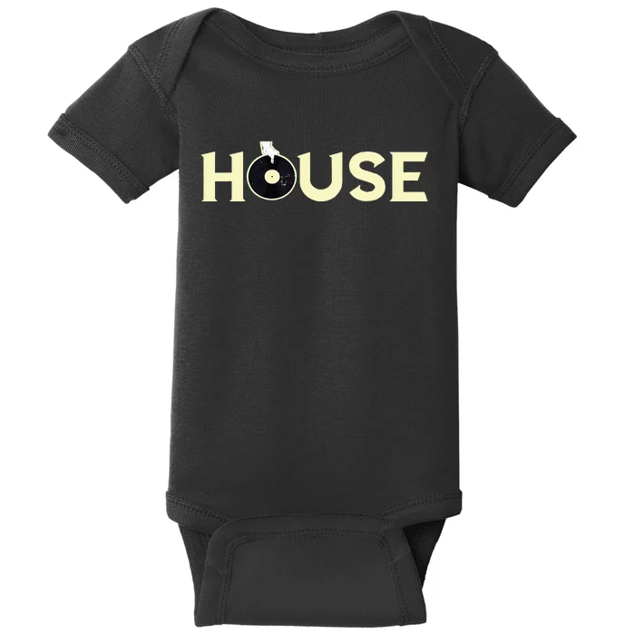 House Dj Turntable Techno Edm Dance Music Discjockey Baby Bodysuit