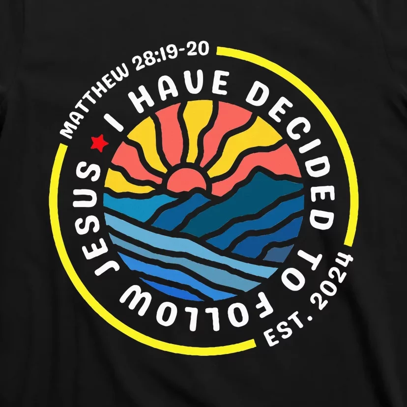 Have Decided To Follow Jesus Baptism Baptized 2024 Retro T-Shirt