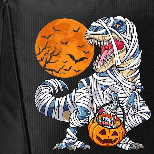 Halloween Dinosaur T Rex Mummy Pumpkin City Backpack