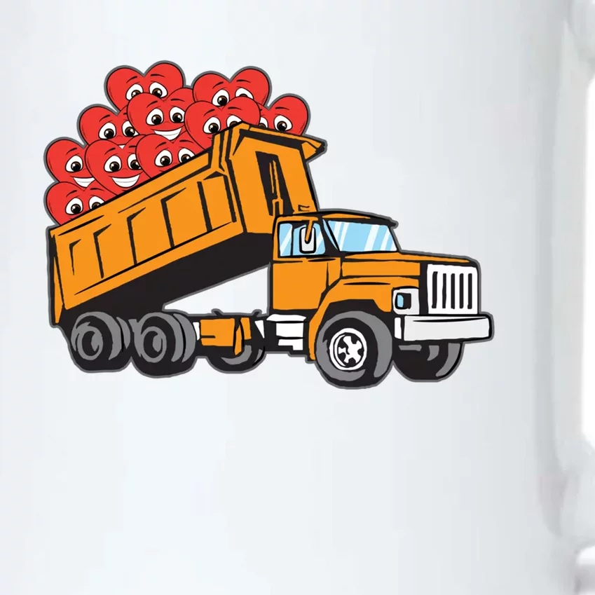 Heart Dump Truck Valentines Day Cool Love Construction Gift Black Color Changing Mug