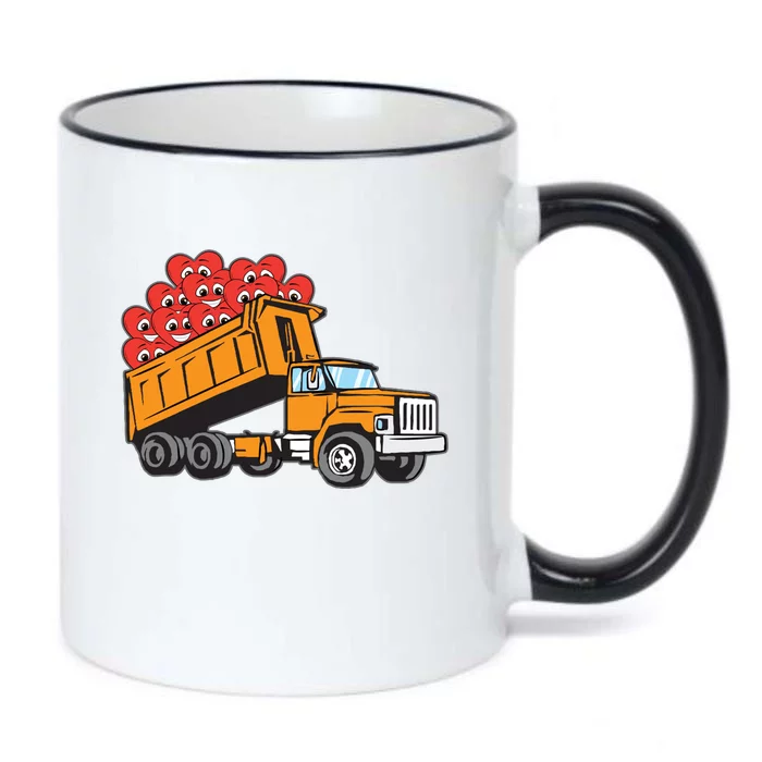 Heart Dump Truck Valentines Day Cool Love Construction Gift Black Color Changing Mug