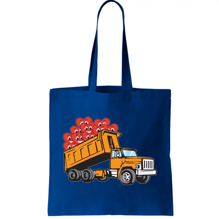 Heart Dump Truck Valentines Day Cool Love Construction Gift Tote Bag