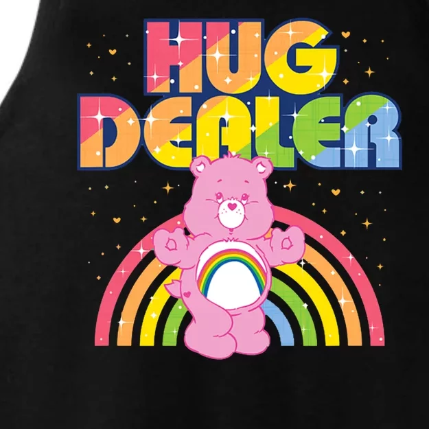 Hug Dealer Teddy Bear Rainbow Ladies Tri-Blend Wicking Tank