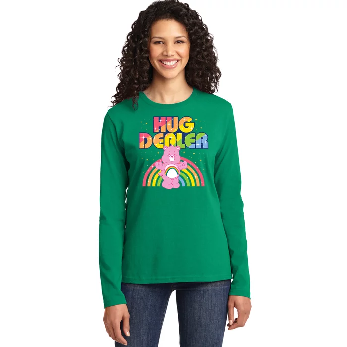 Hug Dealer Teddy Bear Rainbow Ladies Long Sleeve Shirt