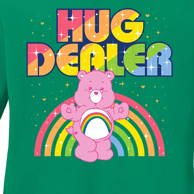 Hug Dealer Teddy Bear Rainbow Ladies Long Sleeve Shirt