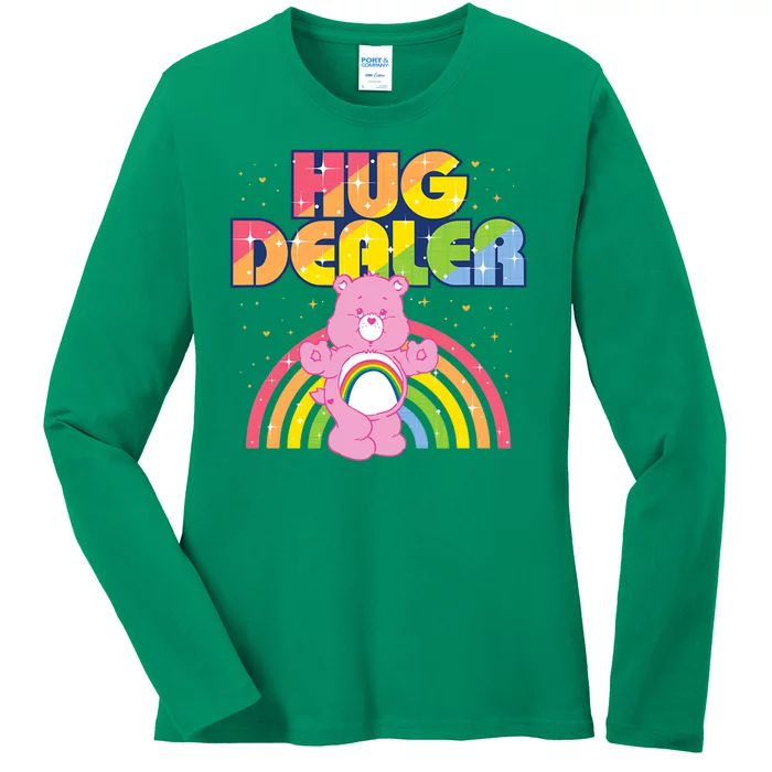 Hug Dealer Teddy Bear Rainbow Ladies Long Sleeve Shirt